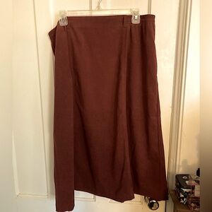 Appleseeds. Burnt orange, velvet soft textured skirt with side pockets.